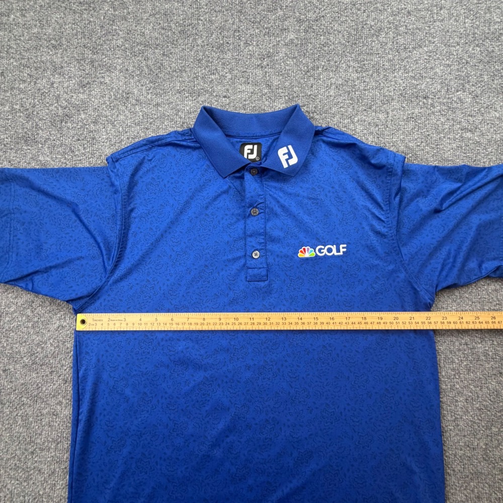 FootJoy Mens Blue Floral Paisley NBC Golf Logo ProDry Polo Shirt Large 1636 - Picture 4 of 11